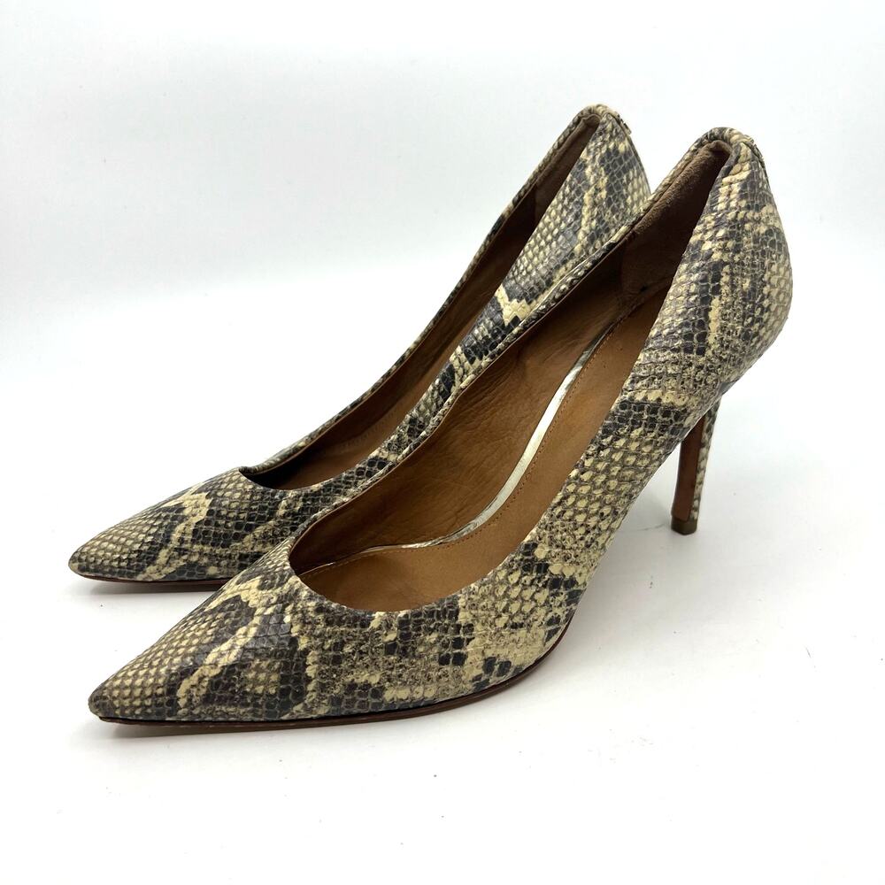 COACH Teddie Snake Print Leather Pumps Women's 8.5 US
